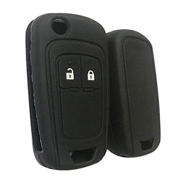 Imagem de YJADHU Estojo de silicone para chave de carro Flip Key, apto para Buick Regal Lacrosse Encore Excelle GT XT Opel Insignia Vauxhall Astra MOKKA Zafira, preto