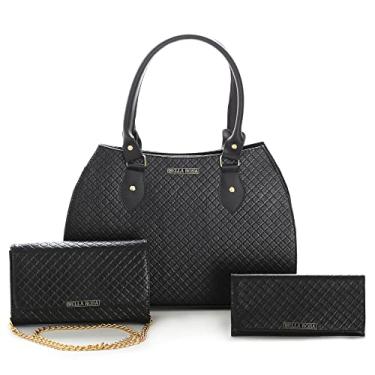 Imagem de Kit Bolsas Femininas Grande + Bolsa Festa + Carteira Feminina (Preto)