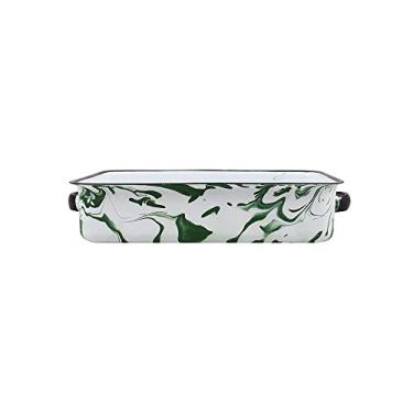 Imagem de Bandeja Multiuso Esmaltada Marmorizada Verde 800 ml - Ewel