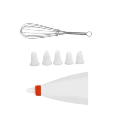 Imagem de Saco Para Confeitar Com Bate Clara Kit Confeiteiro 8 Peças