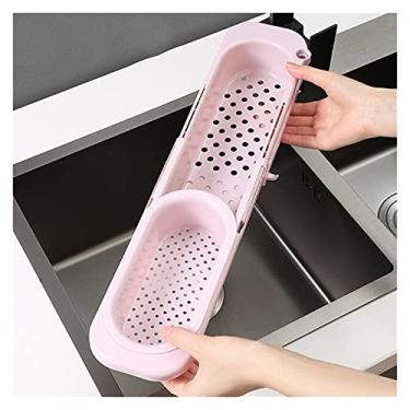 Imagem de Carrinho de cozinha retrátil, cesta de drenagem telescópica, filtro para sobras, cesta de drenagem, pano de lavar louça, ferramentas de cozinha, suportes de vegetais para cozinhas (cor: estilo B)