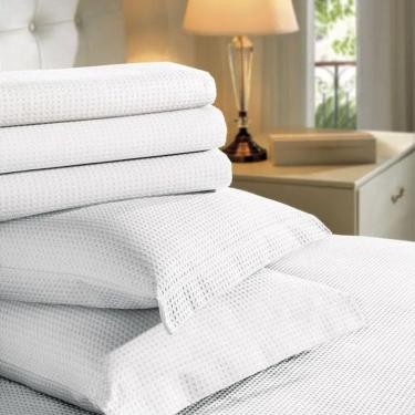 Imagem de Colcha Solteiro Teka Genova Piquet Favo Branca 100% Algodão