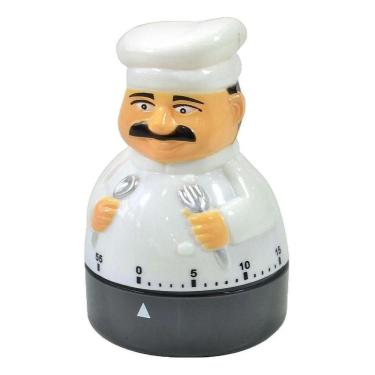 Imagem de Temporizador Timer Cozinha Manual Formato Cozinheiro 60 Min