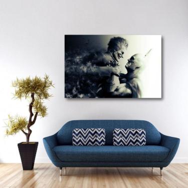 Imagem de Quadro Batman e Coringa decorativo Tela em Tecido 2