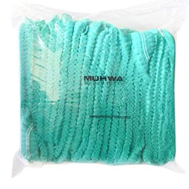 Imagem de Boné descartável, toucas de mob, touca de rede de cabelo, 100 peças, elástico tamanho livre, para cosméticos, beleza, cozinha, culinária, indústrias domésticas, hospital (verde)