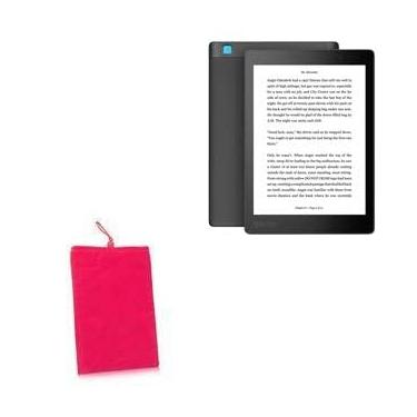 Imagem de Capa BoxWave compatível com Kobo Aura One (Capa de BoxWave) - Bolsa de veludo, manga de tecido de veludo macio com cordão para Kobo Aura One - Rosa Cosmo