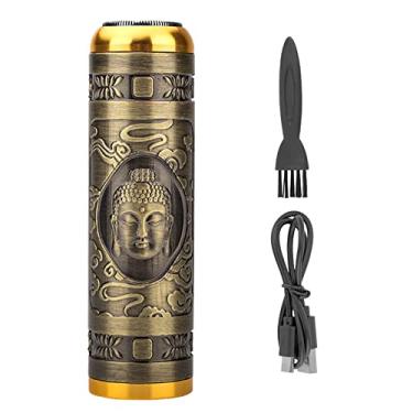 Imagem de BAAD Barbeador elétrico para homens, Aparador de pêlos para rosto e corpo, Barbeador elétrico recarregável úmido e seco, barbeador elétrico com aparador de barba de precisão, cuidado inteligente limpo e recarregável (Navalha Cabeça de Buda de Bronze)