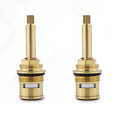 Imagem de Cartucho de torneira 20 engrenagens, torneira de disco de latão para torneira de substituição quente e fria para cozinha de banheiro (dois parafusos M4)