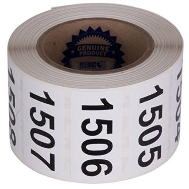 Imagem de Etiquetas autoadesivas em vinil durável com números consecutivos - Medida: 5 x 2,5 cm da Kenco, ROLL 1501-2000