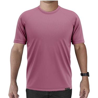 Imagem de Camiseta Manga Curta Adstore Rosa Masculina Térmica UV Segunda Pele Compressão (GG)