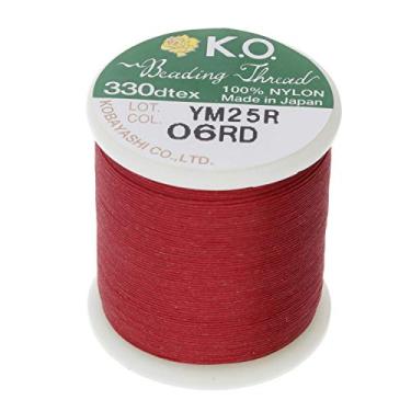 Imagem de KO Nylon Beading Thread, Rich Red Color, Japanese Pre-Waxed 100% Nylon, 330TEX, Tangle Resistant Knotting Cords, 50m /55 yds Spool, Use for Seed Bead Projects, Loom Work & Bead Weaving