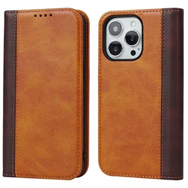 Imagem de YINGDAFENG Capa para iPhone 14/14 Pro/14 Plus/14 Pro Max, capa de carteira de couro PU com suporte e slots de cartão alça de pulso, capa protetora interna à prova de choque de TPU, amarelo, 14 6,1 polegadas