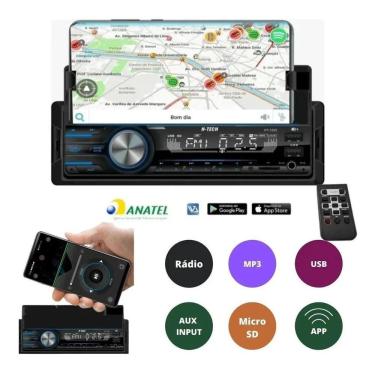 Imagem de Radio H-Tech 1223 Bluetooth Mp3 Suporte Celular Usb 4X60 Rms