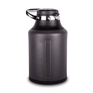 Imagem de GrowlerWerks Element Growler de aço inoxidável – parede dupla isolada a vácuo para bebidas frias o dia todo – cerveja, seltzer, hidro, café – bico fácil de despejar, tampa de bloqueio de torção e alça