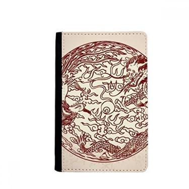 Imagem de Porta-passaporte chinês dragão fênix mosca animal retrato porta-passaporte notecase burse carteira capa porta-cartão, Multicolor