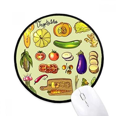 Imagem de DIYthinker Vegetais, Berinjela, Abóbora, Gengibre, Mouse Pad Desktop Escritório Tapete Redondo para Computador