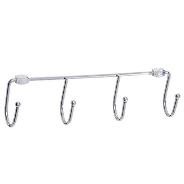 Imagem de MS Aramados, 31139, Cabideiro Multiuso de Parede com 4 Ganchos Provador, cor Cromado