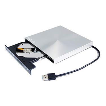 Imagem de Queimador externo de Blu-Ray SuperDrive para Apple Mac Mini Final de 2018 2019 Computador PC MRTR2LL/A MRTT2LL/A, Leitor de DVD portátil Blue-ray 3D, unidade óptica portátil pop-up USB 3.0, prata