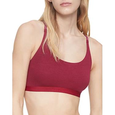 Imagem de Calvin Klein Sutiã feminino puro canelado natural sem forro, Rebelde, P