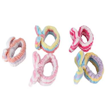 Imagem de Faixa de cabelo para lavar o rosto, Bowknot Decoração Faixa de cabelo com arco 5pcs para ioga para maquiagem para cuidados faciais para lavar o rosto para spa