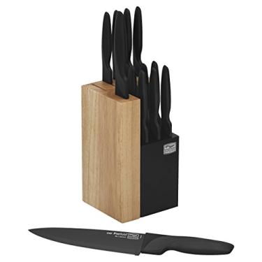 Imagem de Chicago Cutlery Conjunto de facas de cozinha ProHold duplo de 14 peças, lâmina de aço inoxidável com revestimento antiaderente preto, conjunto de facas de cozinha com cabo ergonômico