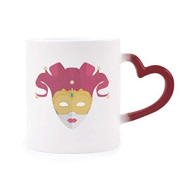 Imagem de Caneca fofa Happy Carnival Of Venice sensível ao calor Caneca vermelha que muda de cor
