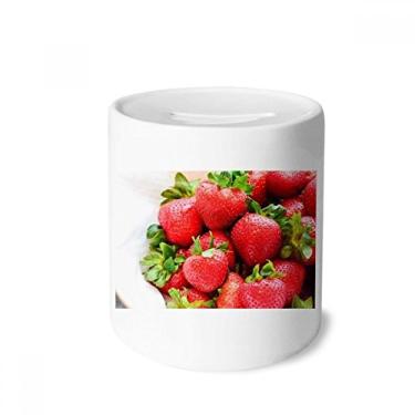 Imagem de DIYthinker Caixa de moedas de cerâmica com imagem de frutas vermelhas e morango, presente de cofrinho