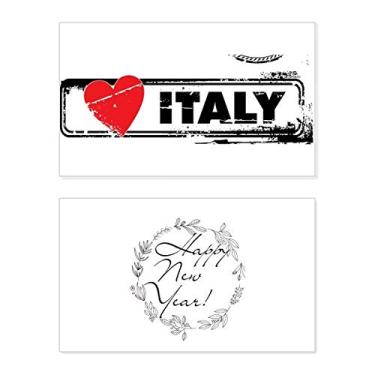Imagem de I Love Italy Word Love Heart Ilustration New Year Festival Greeting Card Bless Message Present