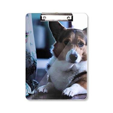 Imagem de Corgi Dog Pet Animal Lonely Picture Prancheta Pasta de Escrita Placa de Apoio A4