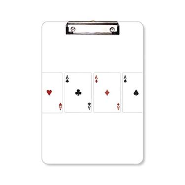 Imagem de A Heart Spade Diamond Club padrão prancheta pasta bloco de notas placa de apoio A4