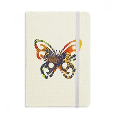 Imagem de Caderno de borboletas com estampa floral, capa dura de tecido oficial