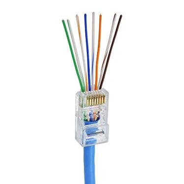 Imagem de Refil C/ 100 unidades de Conector p/cabo de rede Ez-rj45 Vazado Cat5e EZ Crimp