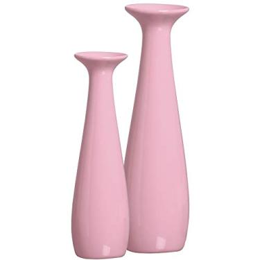 Imagem de Duo Castiçal Bella G E Peq Ceramicas Pegorin Rosa Bebe