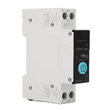 Imagem de Disjuntor Inteligente, Módulo de Interruptor Inteligente de 90‑240 V Boa Condutividade Resistente a Altas Temperaturas 3 Modos de Temporização Sem Fio para CA (10A)