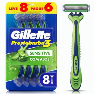 Imagem de Aparelho de Barbear Descartável Gillette Prestobarba3 Sensitive Leve 8 Pague 6