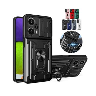 Imagem de Capa Case Capinha Anti Impacto Cartão Anel Xiaomi Poco F5 5g (PRETA)