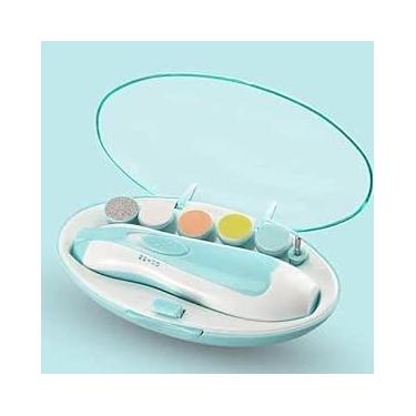 Imagem de Shopm Cortador Aparador Lixa de Unha de Bebê Recém Nascido Elétrico com lixas para diversas idades até adulto (Azul)