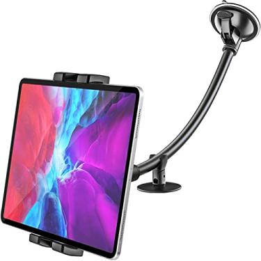 Imagem de Suporte para para-brisa de carro, tablet e telefone woleyi com braço longo e ventosa de sucção para carro e tablet para iPad Pro 9.7, 11, 12.9 Air Mini 5 4 3 2, Galaxy Tabs, iPhone Series, mais celulares e tablets de 4 a 13 polegadas
