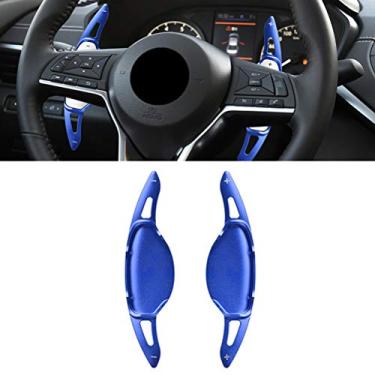 Imagem de ontto Lâmina de câmbio estendida para Nissan Teana 2019 2020 Liga de Alumínio Volante Paddle Shifter Extensão Cobertura Guarnição Azul