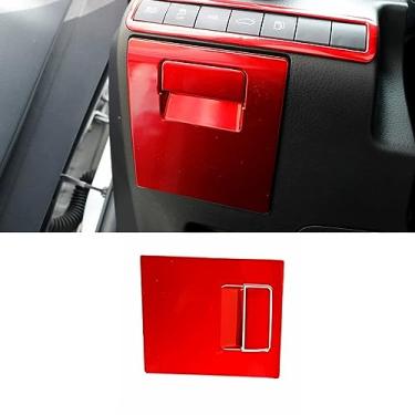 Imagem de ERIDANUS Acessórios automotivos aptos para Toyota Camry 2023 2022 2021 2020 2019 2018 porta-luvas de carro acabamento da tampa da moldura da alça (vermelho) ABS 2 peças
