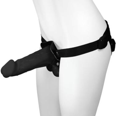 Imagem de Cinta Peniana Ajustável com Pênis Realístico Cedro 20,5 x 6cm Preto