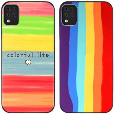 Imagem de 2 peças colorido vida arco-íris impresso TPU gel silicone capa de telefone traseira para LG Series (LG K42)