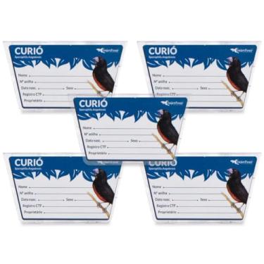 Imagem de Kit 5 Porta Nome Curió Crachá Acrílico Ficha Identificação Marcação Macho Fêmea Placa Identificação Plaquinha Personalizada