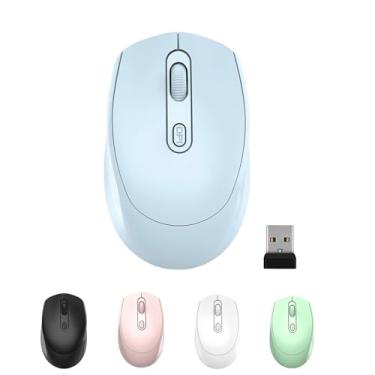 Imagem de ONE-UP Mouse sem fio, 2,4G, silencioso, receptor USB nano para laptop, Chromebook, PC, Mac, Windows e trabalho escolar (azul)