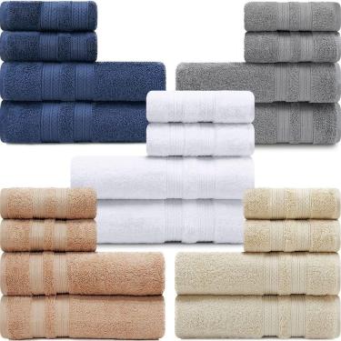 Imagem de Toalhas Banhão e Rosto 100% Algodão Kit com 4 peças Karsten Unika - Emcompre