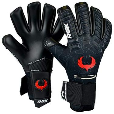 Imagem de Renegade GK Luvas de goleiro profissional de emboscada Eclipse Pro Finger Savers | Punho de contato EXT de 4 mm | Luvas de goleiro de futebol pretas e vermelhas (tamanho 9, jovem-adulto, corte