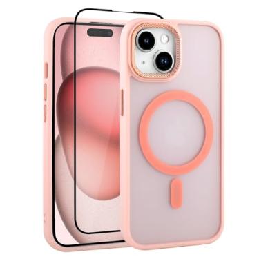Imagem de Mophinda Capa de telefone magnética rosa para iPhone 15, compatível com Magsafe Soft TPU Bumper Case Proteção Mil-Grade, Resistente a Amarelecimento, Anti-riscos 15.5 cm