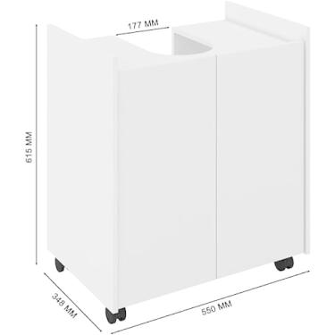 Imagem de Gabinete Armário Banheiro Pia De Coluna Eccos - Branco
