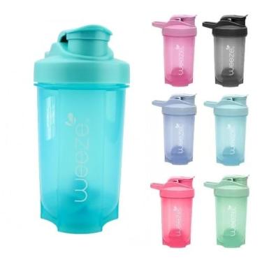 Imagem de Coqueteleira Whey Shaker Academia com Misturador 500 Ml (Azul Oceano)