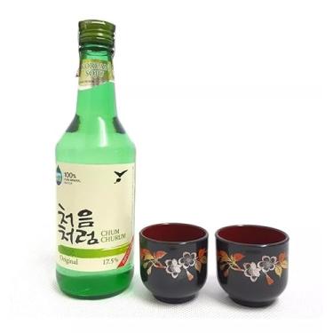 Imagem de 01 Bebida Alcoólica Soju Coreano Original + 02 Copo Guinomi